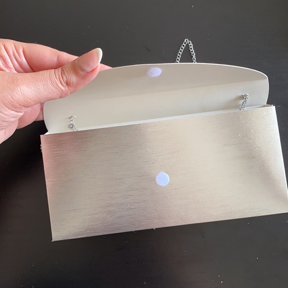 Brushed Silver Glitter Logo Paper Handmade Bag - Picture 3 of 5